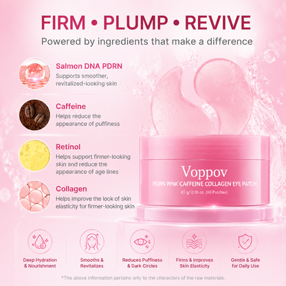 Voppov PDRN Pink Caffeine Collagen Eye Patch – 10-Minute Eye Revival Treatment