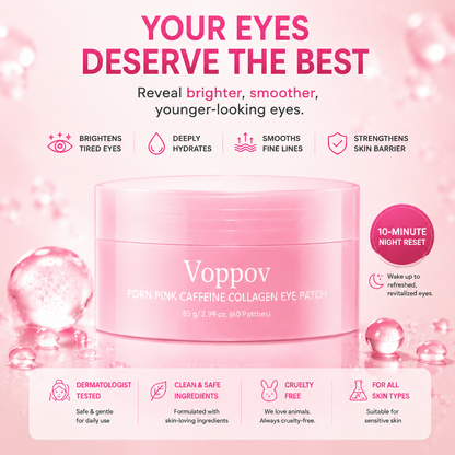 Voppov PDRN Pink Caffeine Collagen Eye Patch – 10-Minute Eye Revival Treatment