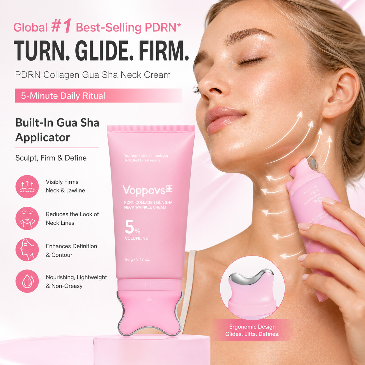[NEW] PDRN Collagen Gua Sha Anti-Wrinkle Neck Cream 90g